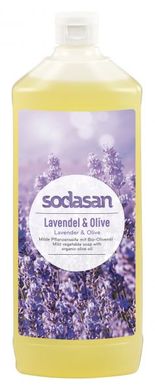 Органічне рідке мило SODASAN Lavender-Olive, з лавандовою та оливковою олією, заспокійливе, 1 л