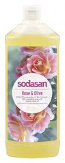 Органічне мило SODASAN Rose-Olive рідке тонізуюче з трояндовою та оливковою олією, 1 л